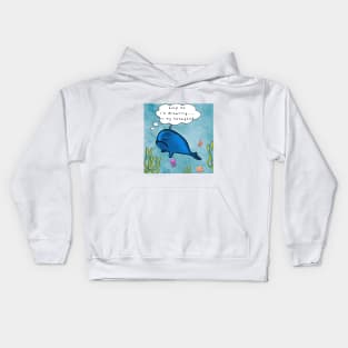 sad whale with deep quote Kids Hoodie